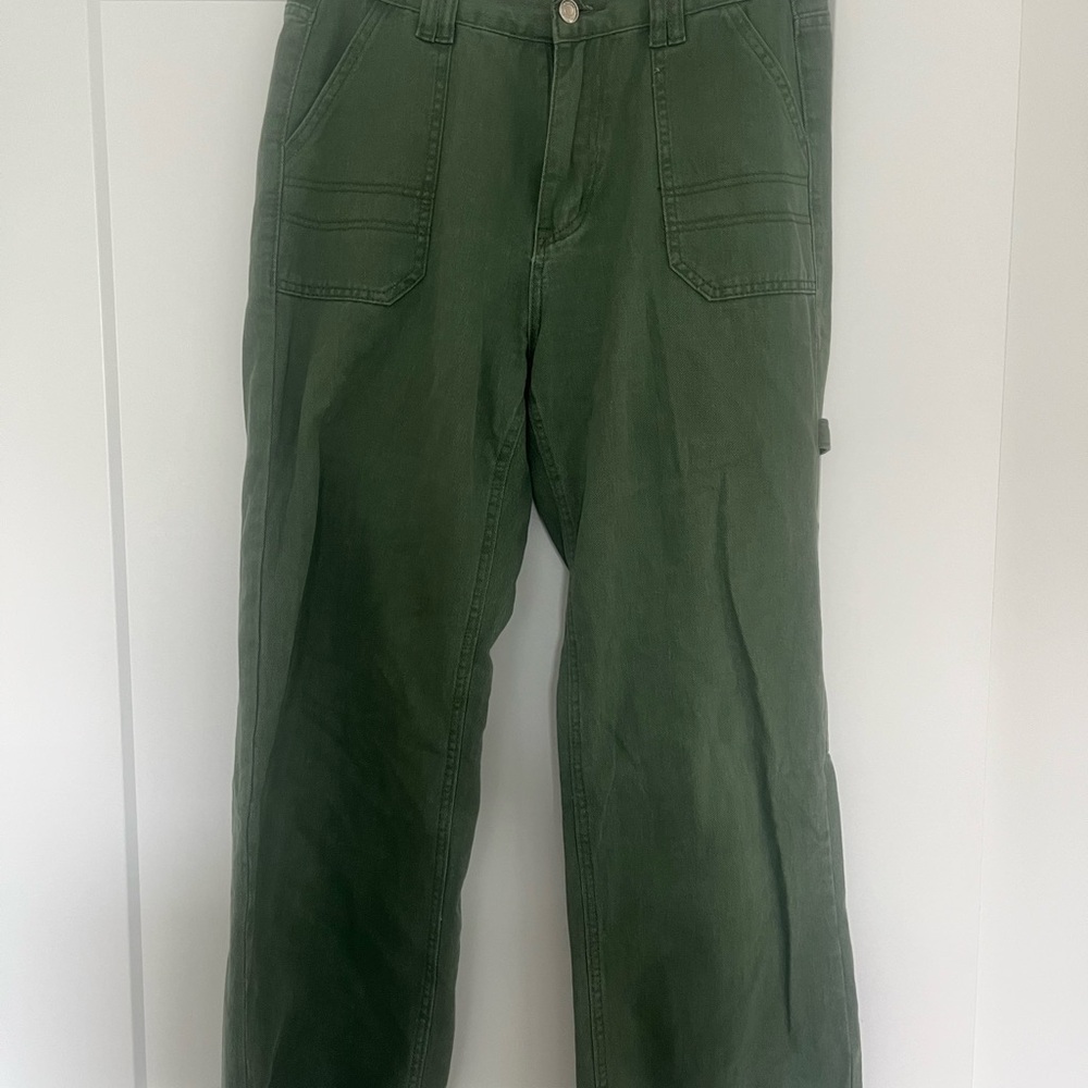 SHEIN Women's Green Flare Jeans